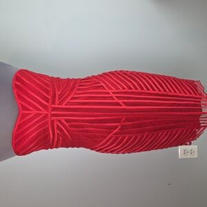 Cache red strapless sweetheart bodycon dress size 8